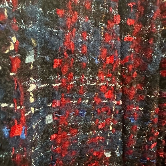 Talbots tweed red blue blazer with metallic detail gold buttons sz 10 gorgeous! - Picture 5 of 12